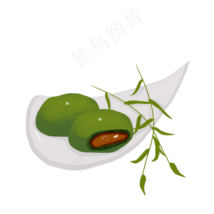 清明节青团png素材(2000X2000(DPI:300))psd模版下载