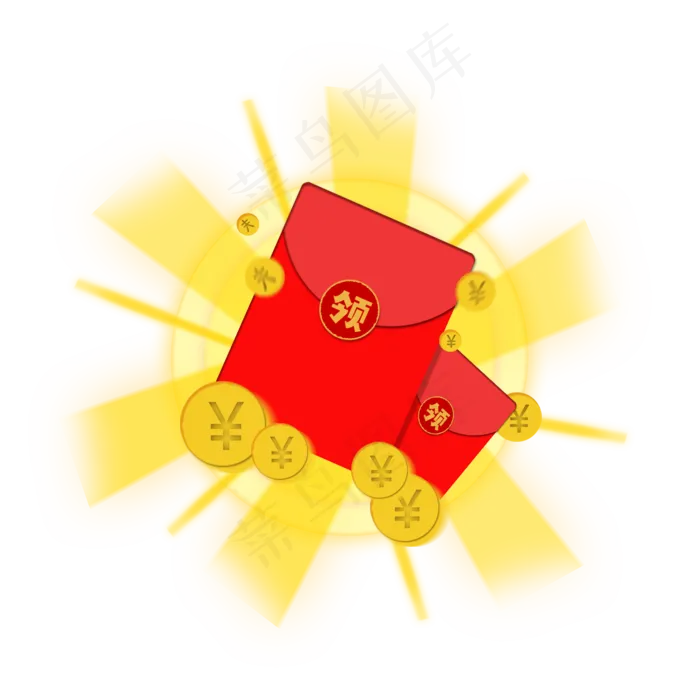 双十一金光闪闪红包(2000X2000(DPI:300))psd模版下载