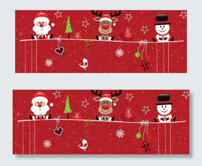圣诞节卡通红色banner(1920*700px 	       )psd模版下载