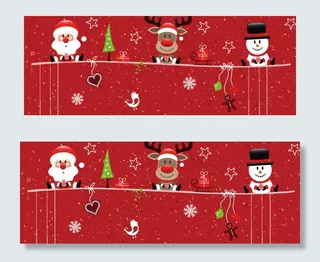圣诞节卡通红色banner