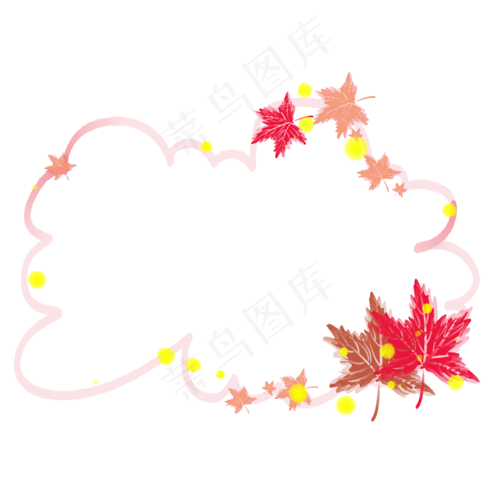 红色的植物枫叶边框(2000X2000(DPI:300))psd模版下载