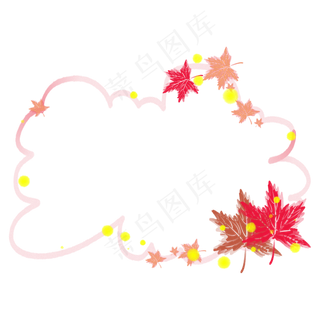 红色的植物枫叶边框