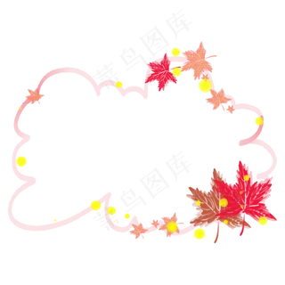 红色的植物枫叶边框