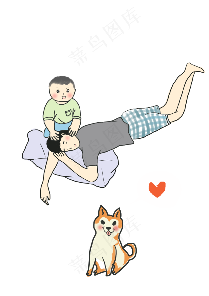 父子父亲节PNG素材(2480X3508(DPI:299))psd模版下载