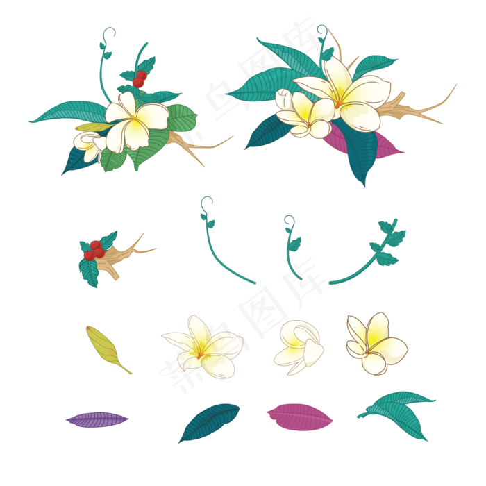 卡通花藤元素下载
