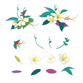 卡通花藤元素下载