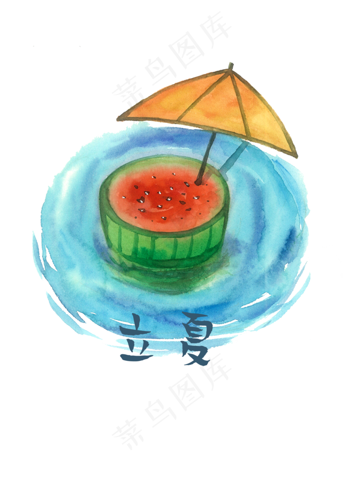 立夏二十四节气农历西瓜冰品PN