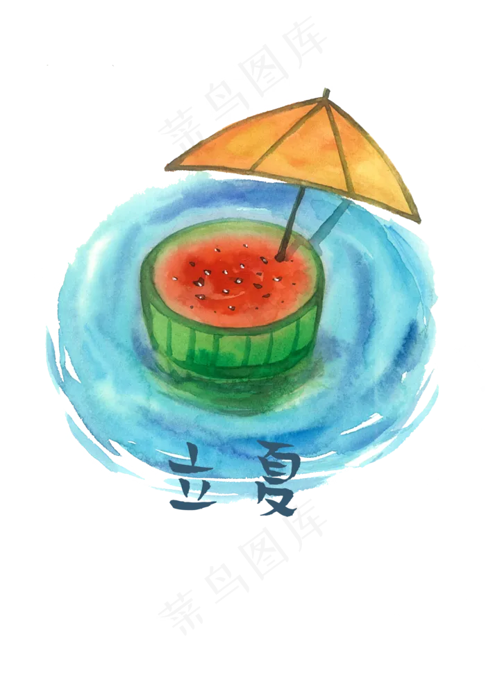 立夏二十四节气农历西瓜冰品PN(1748X2480(DPI:300))psd模版下载