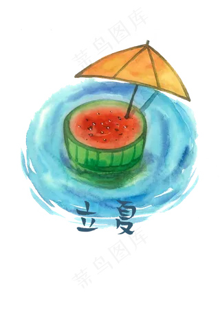 立夏二十四节气农历西瓜冰品PN
