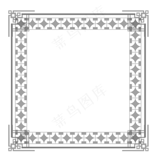 简约灰色唯美边框,免抠元素