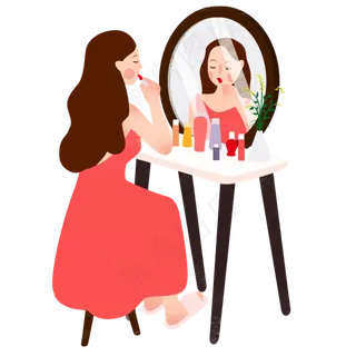 妇女节化妆的女孩,免抠元素