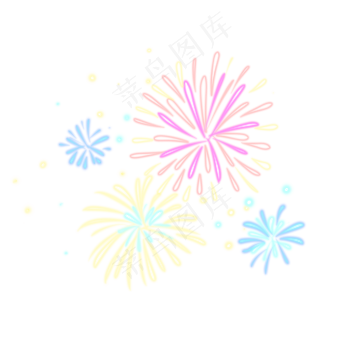 彩色炫光烟花(2000X2000(DPI:300))psd模版下载