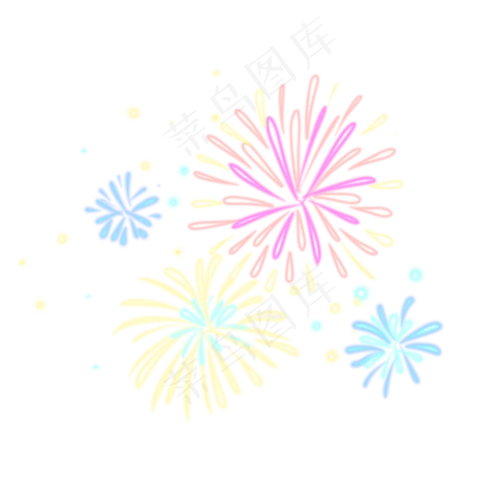 彩色炫光烟花(2000X2000(DPI:300))psd模版下载