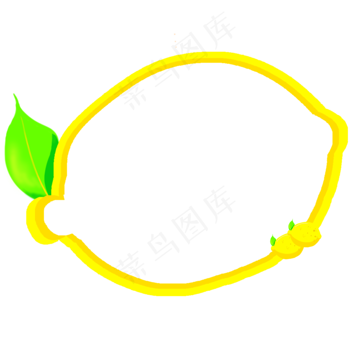黄色的柠檬边框插画
