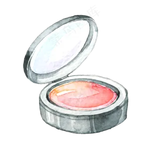 女生小清新水彩粉饼,免抠元素