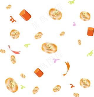 金币漂浮元素,免抠元素