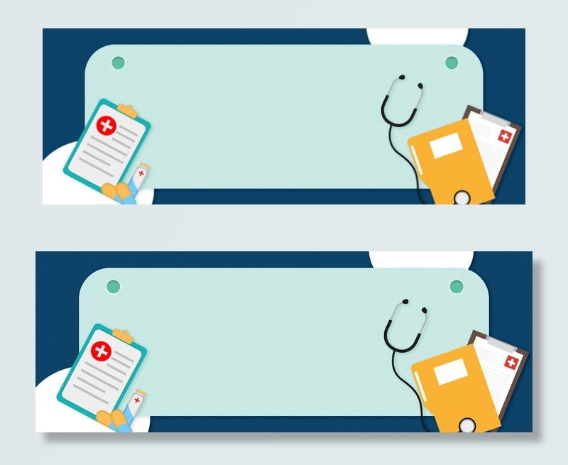扁平卡通医疗蓝色banner海报背景