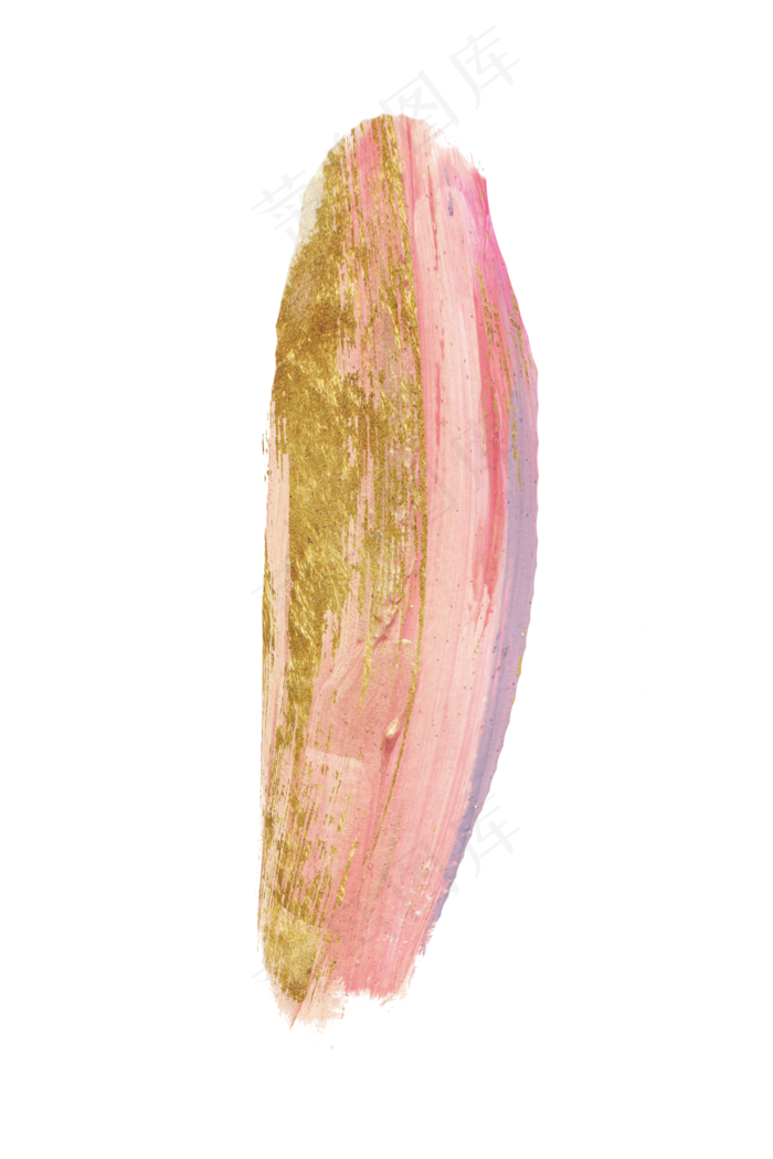 水彩金箔笔触印记,免抠元素