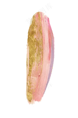 水彩金箔笔触印记,免抠元素