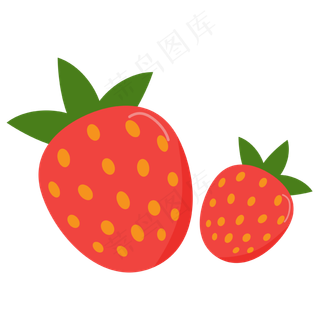 手绘诱人的草莓矢量免抠图
