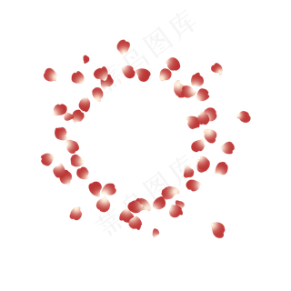 圆形镂空玫瑰花瓣PNG