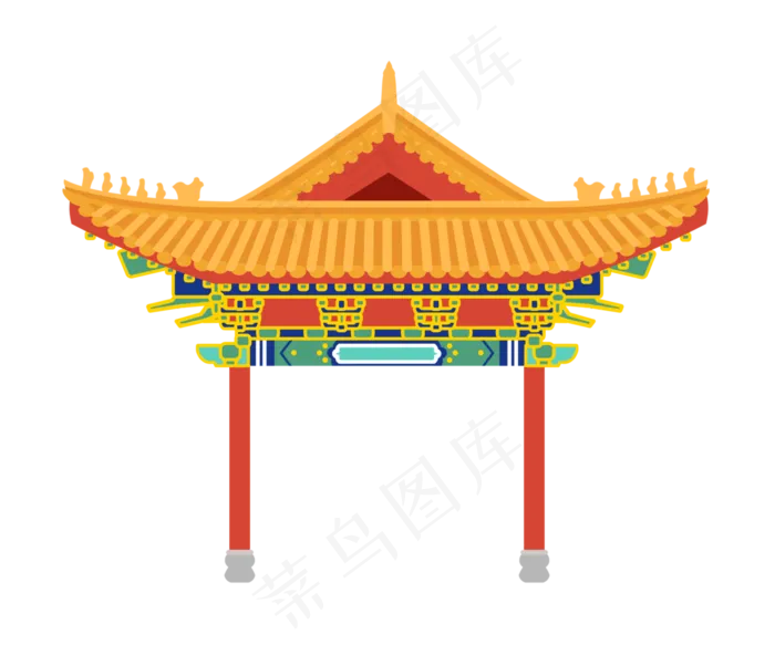 中国风扁平房檐2(3000X2500(DPI:300))psd模版下载