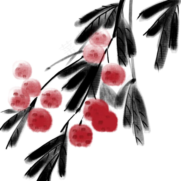 中国风古典风格古风水墨矢量图山(2000X2000(DPI:300))psd模版下载