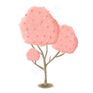 可爱粉色树木装饰