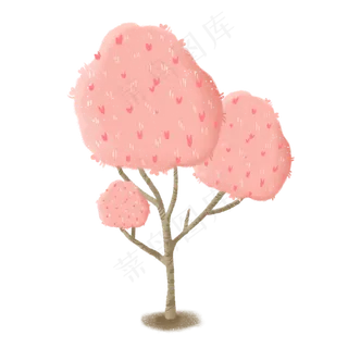 可爱粉色树木装饰