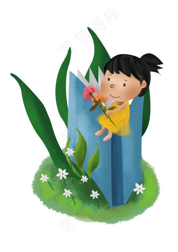 教师节送花的小朋友(2480X3508(DPI:300))psd模版下载