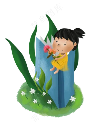 教师节送花的小朋友