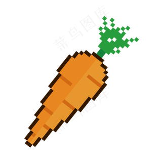 像素风复古风水果胡萝卜