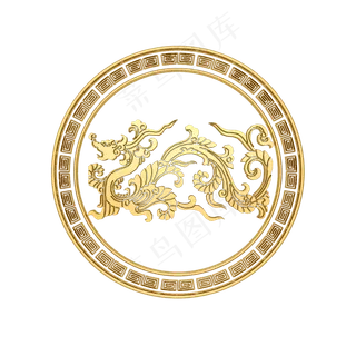 立体金色龙纹,免抠元素