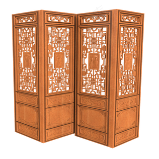 实木雕花镂空屏风