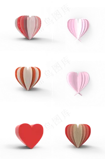 512母亲节c4d爱心折纸总