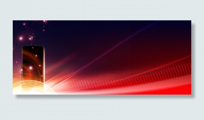 手机科技红金渐变创意背景