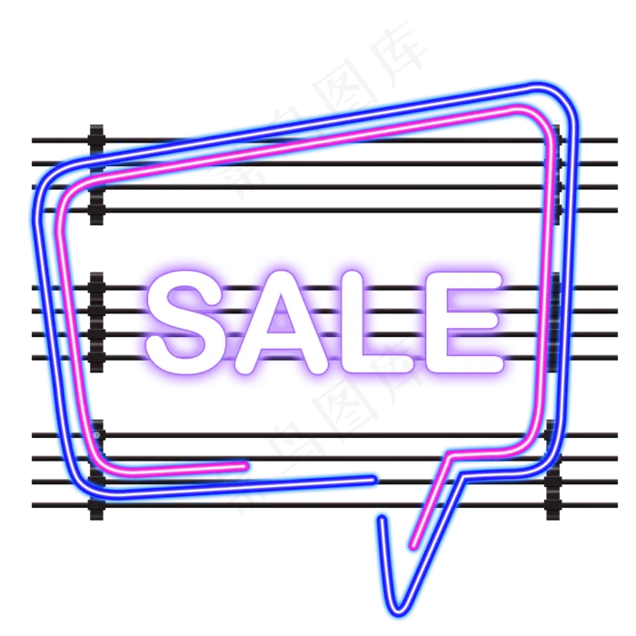 618边框霓虹灯促销图标装饰图案(2000X2000(DPI:300))psd模版下载