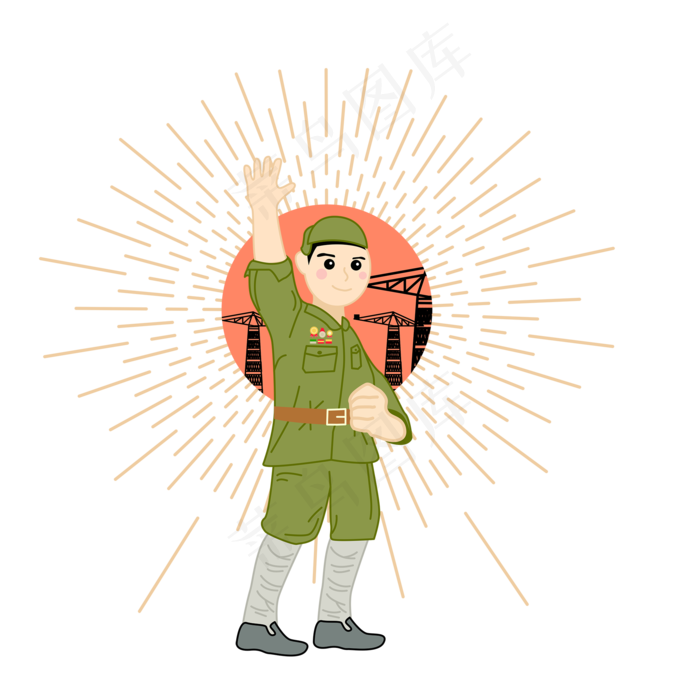 纪念革命光芒红军红星吊车爱国P