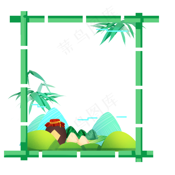 绿色粽子边框(2000X2000(DPI:300))psd模版下载