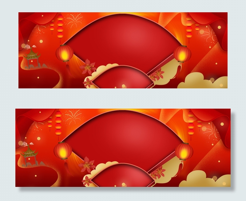 年货节热闹喜庆背景图