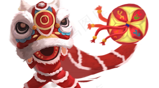 春节新年喜庆舞龙舞狮,免抠元素