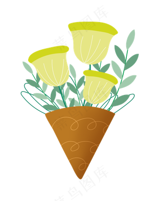 情人节黄色花朵花束