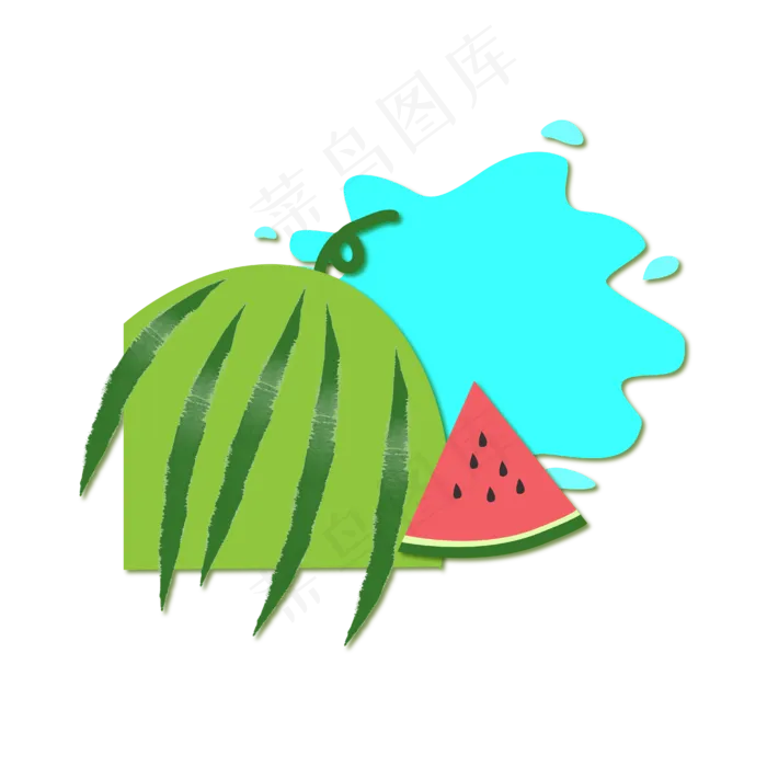 矢量手绘西瓜夏天ai矢量模版下载