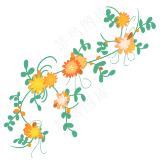 绿色花藤黄色花朵