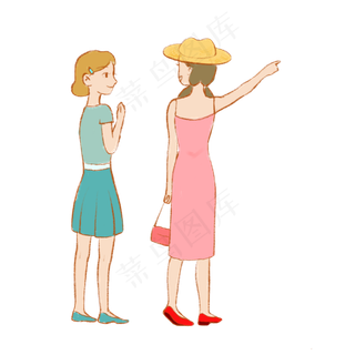 618购物节姐妹购物元素下载