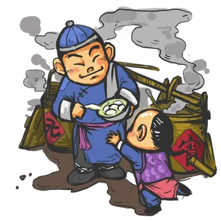 元宵节摊贩卖元宵手绘人物PNG,免抠元素 元宵节摊贩卖元宵手绘人物PNG,免抠元素