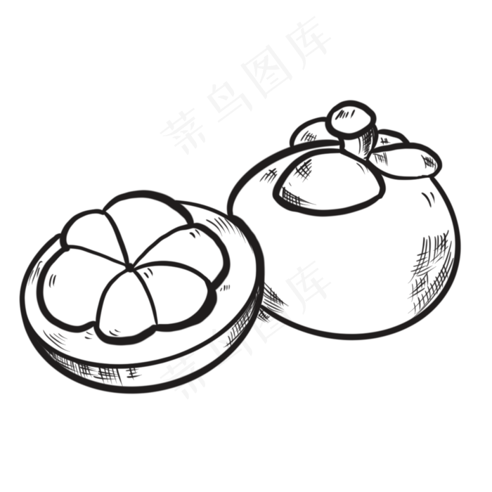 线描山竹卡通元素