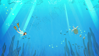 夏日清凉潜泳海底美景