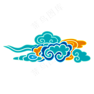 中国风七彩祥云,免抠元素
