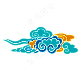 中国风七彩祥云,免抠元素